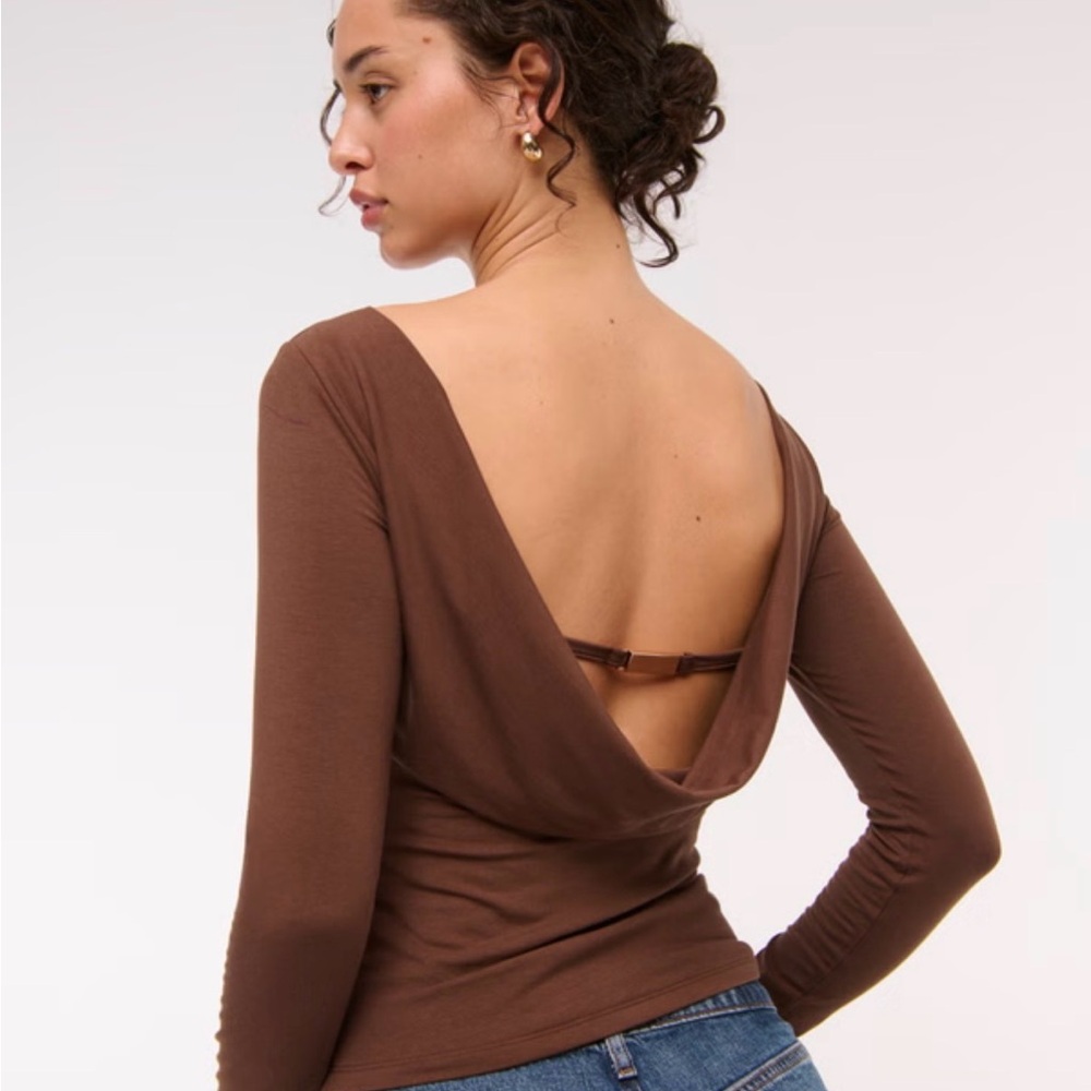 Abercrombie and Fitch Bra-Free Cowl-Back Hardware Top